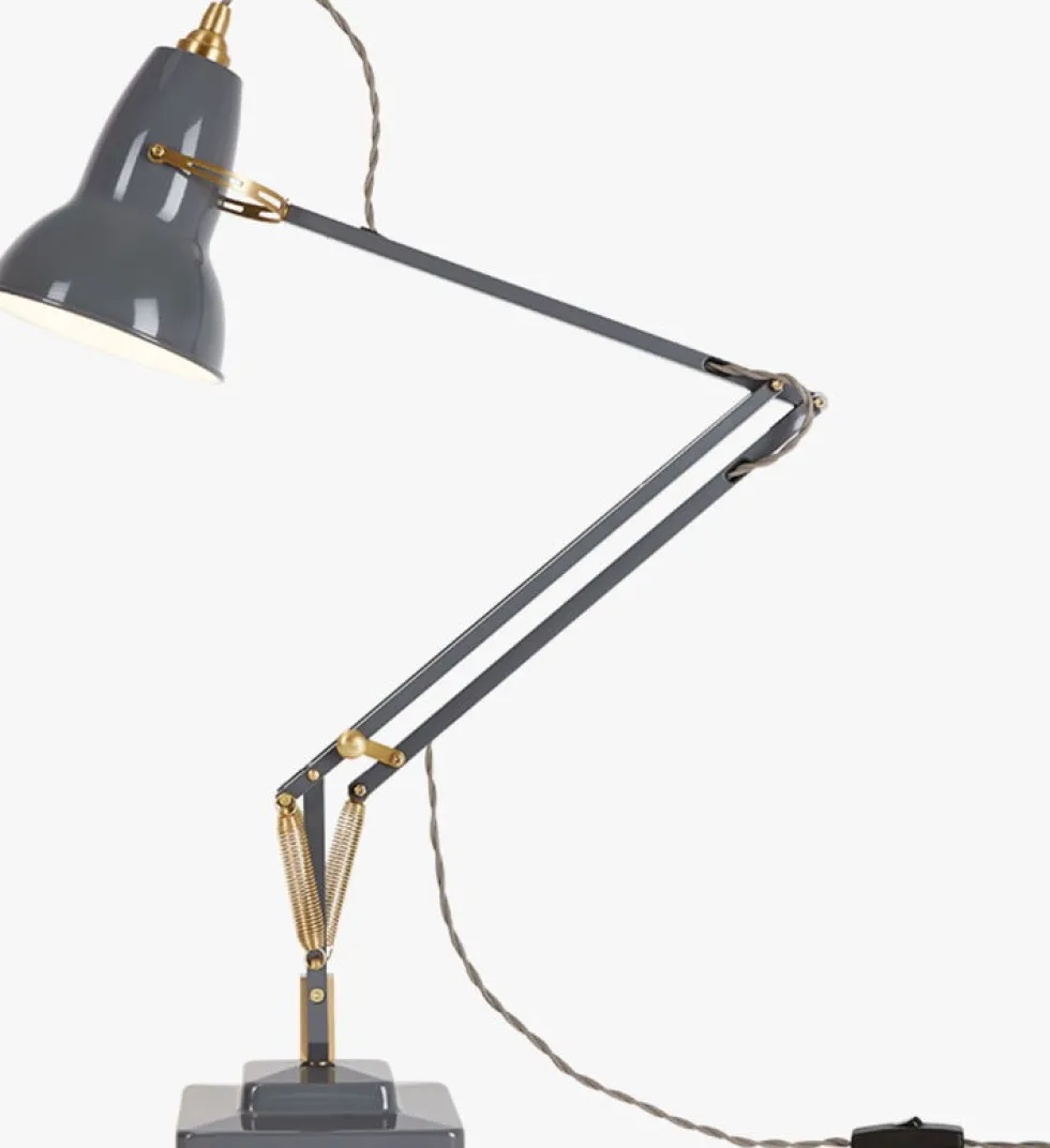Lampe de bureau en aluminium grise éléphant et finition doré 72x90cm Original 1227 - Anglepoise