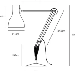 Lampe de bureau en aluminium 32 x 53 cm Type 75 Margaret Howell Sienna - Anglepoise
