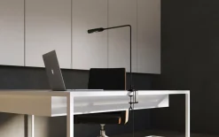 Lampe de bureau en métal argenté Flo Clamp - Lumina