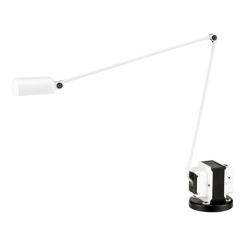 Lampe de bureau en métal blanc mat Daphine - Lumina