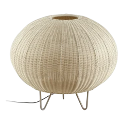 Lampe de sol d'extérieur en acier inoxydable et abat-jour blanc ivoire 61cm Garota P/01 - Bover