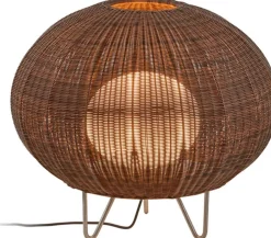 Lampe de sol d'extérieur en acier inoxydable et abat-jour marron 61cm Garota P/01 - Bover