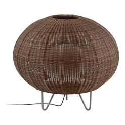 Lampe de sol d'extérieur en acier inoxydable et abat-jour marron 61cm Garota P/01 - Bover