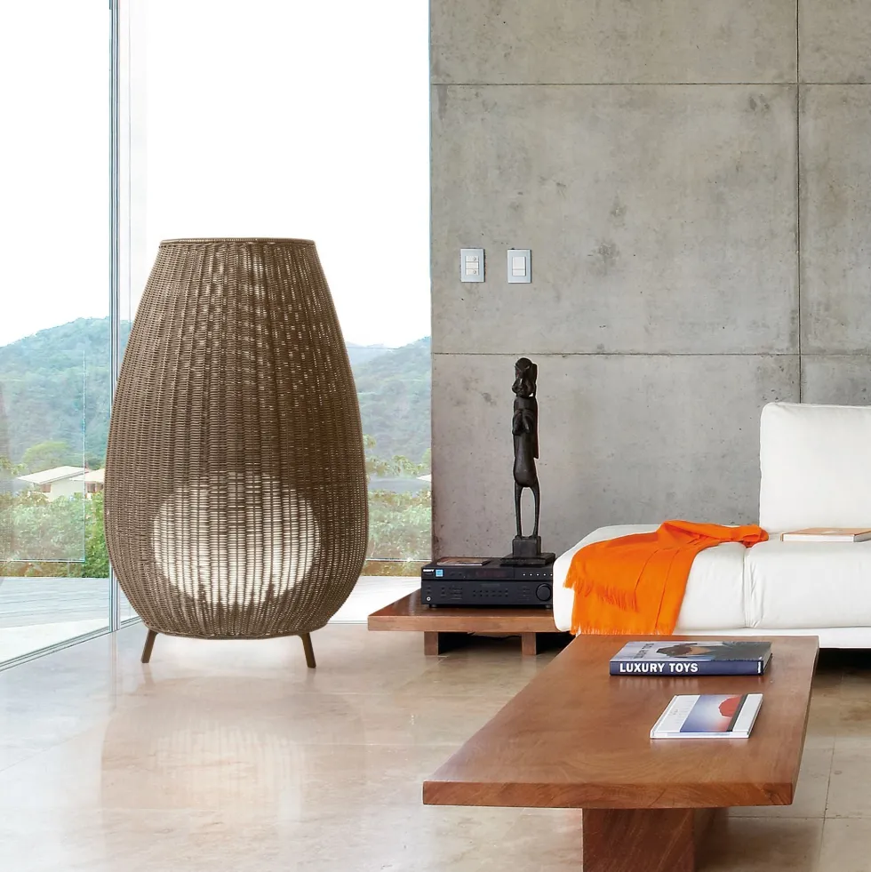 Lampe de sol en aluminium beige clair 89x137cm Amphora 03 - Bover