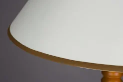 Lampe de table en chêne et abat-jour en tissu crème 60x145cm Horace - Dutchbone