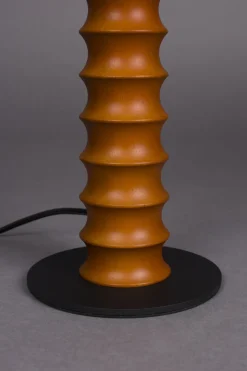 Lampe de table en chêne et abat-jour en tissu crème 30x64cm Horace - Dutchbone