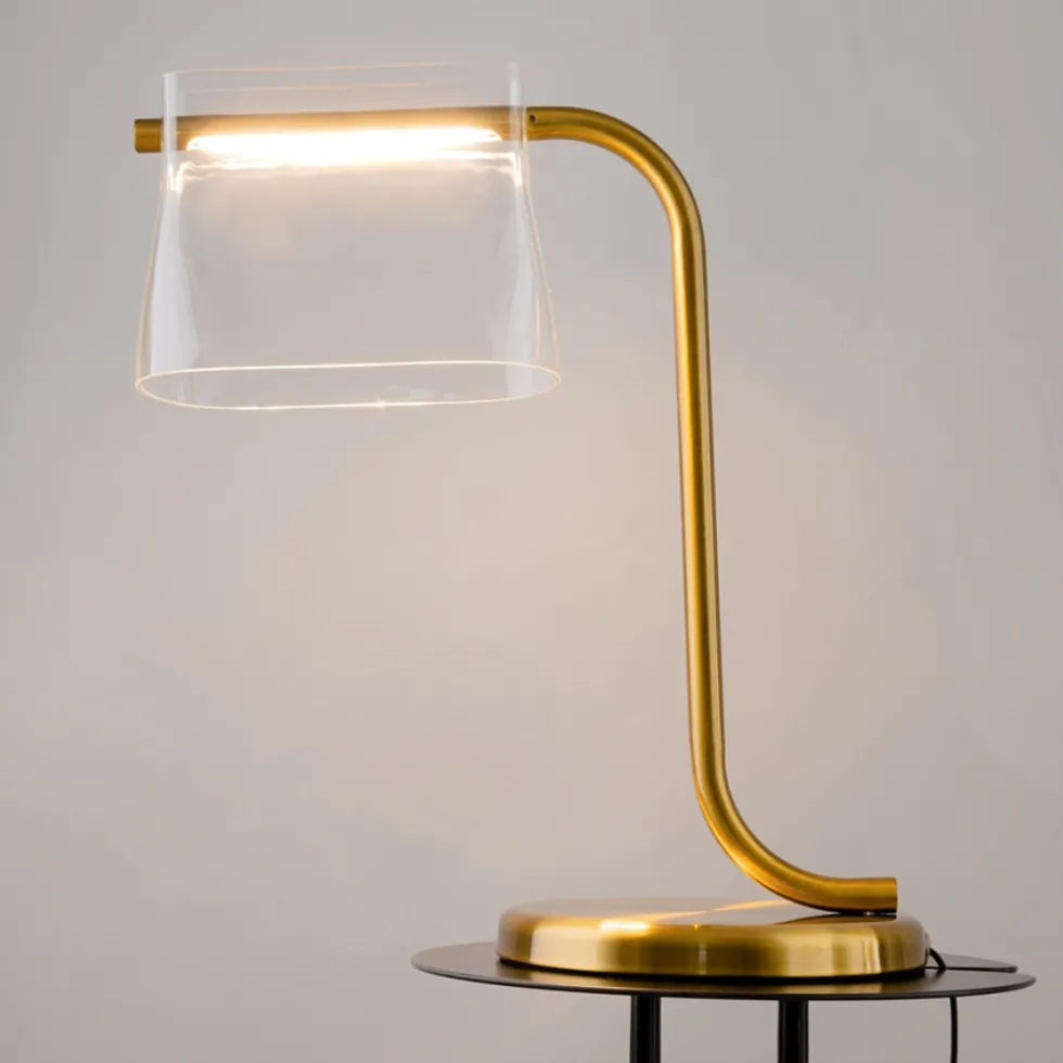 Lampe de table en laiton et verre 41x48,5cm Cabaret - Maytoni