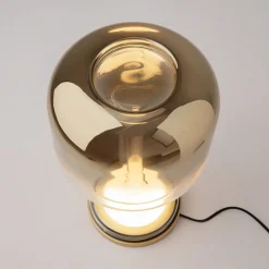 Lampe de table en métal et verre doré 26x42cm Spirito - Maytoni