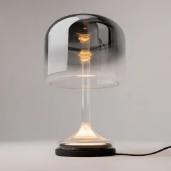 Lampe de table en métal et verre fumé gris 26x42cm Spirito - Maytoni