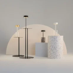 Lampe de table portable en aluminium doré et vase en verre 12x34,8cm AI Collaboration - Maytoni