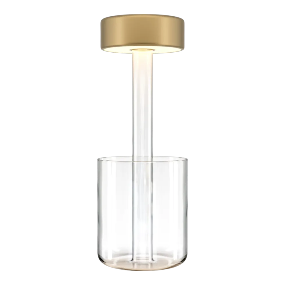 Lampe de table portable en aluminium doré et vase en verre 12x34,8cm AI Collaboration - Maytoni