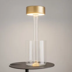 Lampe de table portable en aluminium doré et vase en verre 12x34,8cm AI Collaboration - Maytoni
