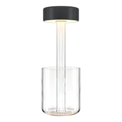 Lampe de table portable en aluminium noir et vase en verre 12x34,8cm AI Collaboration - Maytoni