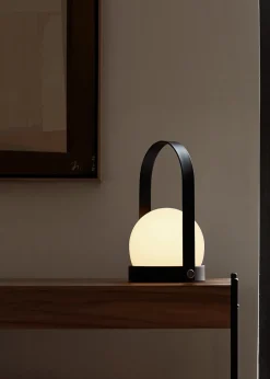 Lampe de table portable en verre et aluminium bronze 13,5x24,5cm Carrie - Audo
