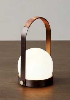 Lampe de table portable en verre et aluminium bronze 13,5x24,5cm Carrie - Audo