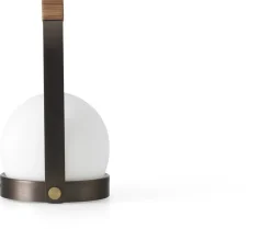 Lampe de table portable en verre et aluminium bronze 13,5x24,5cm Carrie - Audo