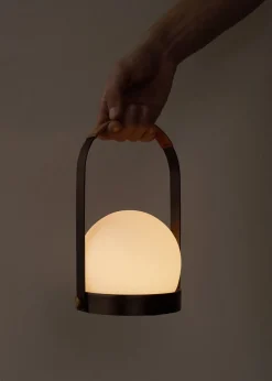Lampe de table portable en verre et aluminium bronze 13,5x24,5cm Carrie - Audo