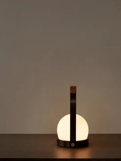 Lampe de table portable en verre et aluminium bronze 13,5x24,5cm Carrie - Audo