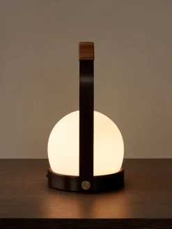Lampe de table portable en verre et aluminium bronze 13,5x24,5cm Carrie - Audo