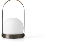 Lampe de table portable en verre et aluminium bronze 13,5x24,5cm Carrie - Audo