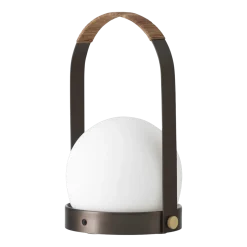 Lampe de table portable en verre et aluminium bronze 13,5x24,5cm Carrie - Audo