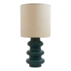 Lampe en céramique bleu et abat-jour en chanvre Luzia - The Cool Republic