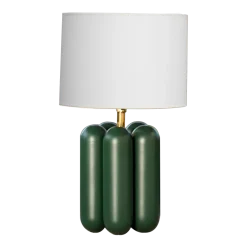 Lampe en hêtre vert et abat-jour en coton 11 x 18 cm Charlotte - Cosin Paris