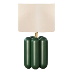 Lampe en hêtre vert et abat-jour en lin 11 x 18 cm Charlotte - Cosin Paris