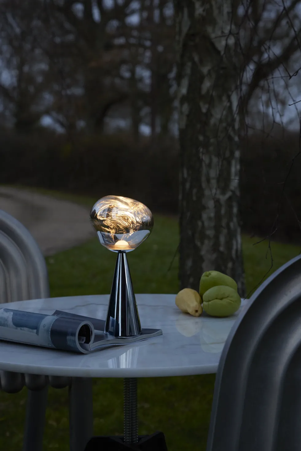Lampe portable en abs argenté 28cm Melt - Tom Dixon