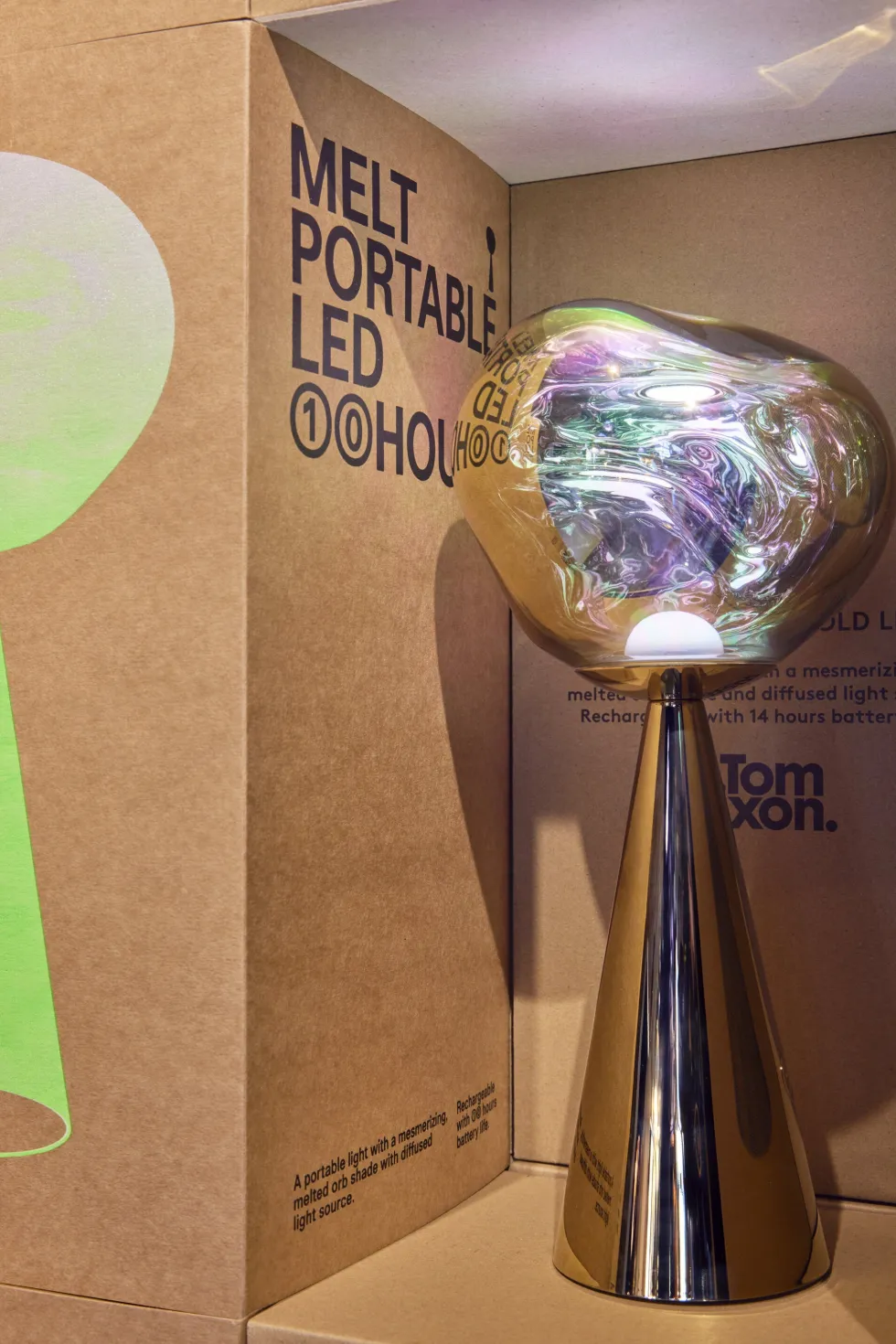 Lampe portable en abs argenté 28cm Melt - Tom Dixon
