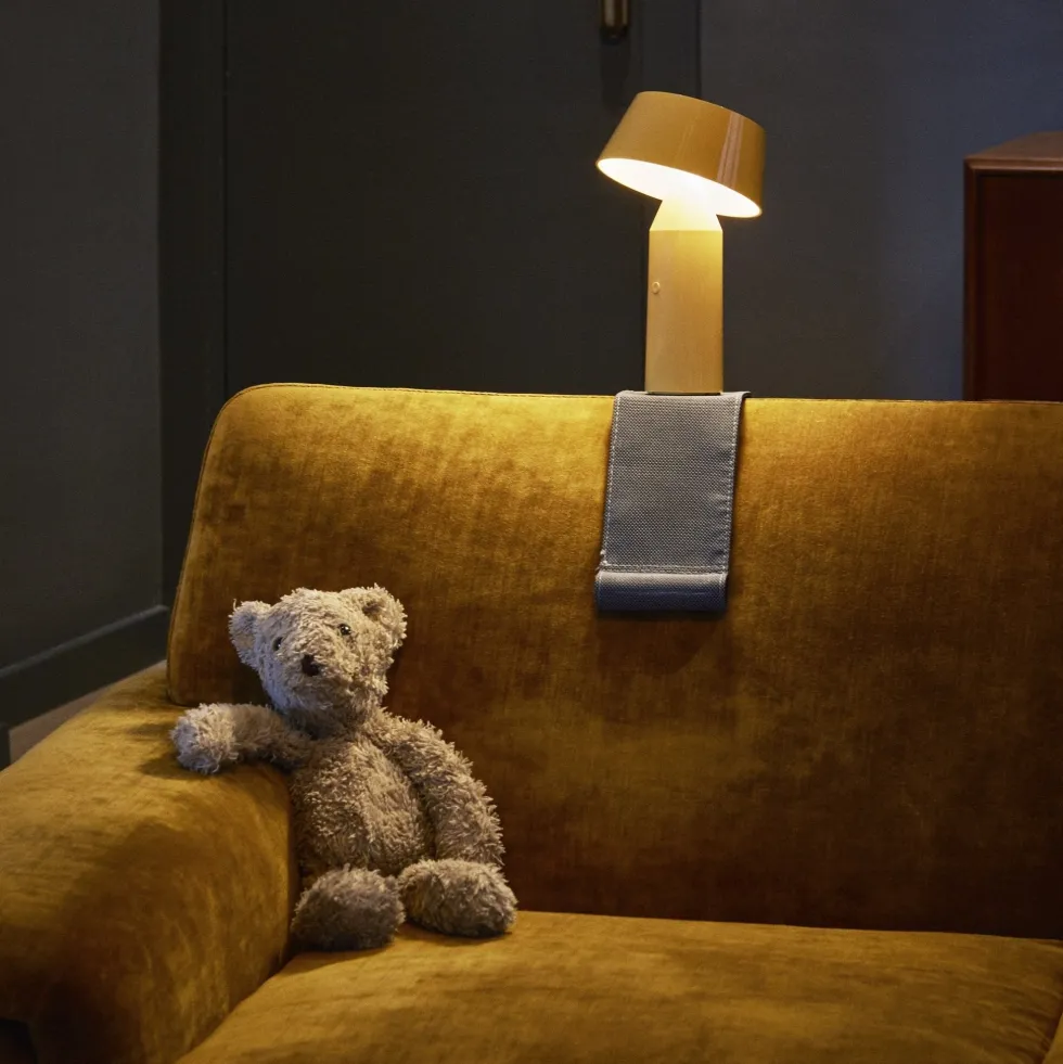 Lampe portable en acier grise 22,5 cm Bicoca - Marset