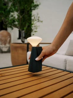 Lampe portable en granite noir 8x19 cm Mantle - Tala