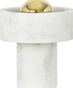 Lampe portable en marbre blanc et doré 19cm Stone - Tom Dixon