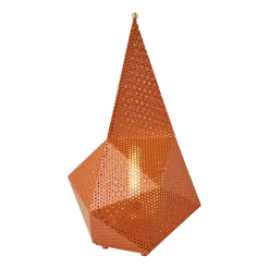 Lampe portable en métal perforé orange 18x18x36cm Bagdad - Gubi