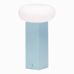 Lampe portable en nickel brossé bleu Low - Hübsch