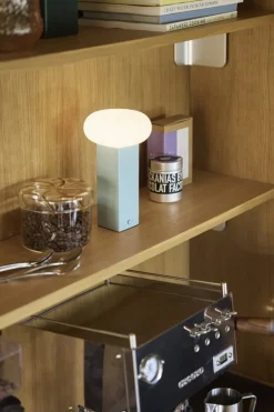 Lampe portable en nickel brossé bleu Low - Hübsch