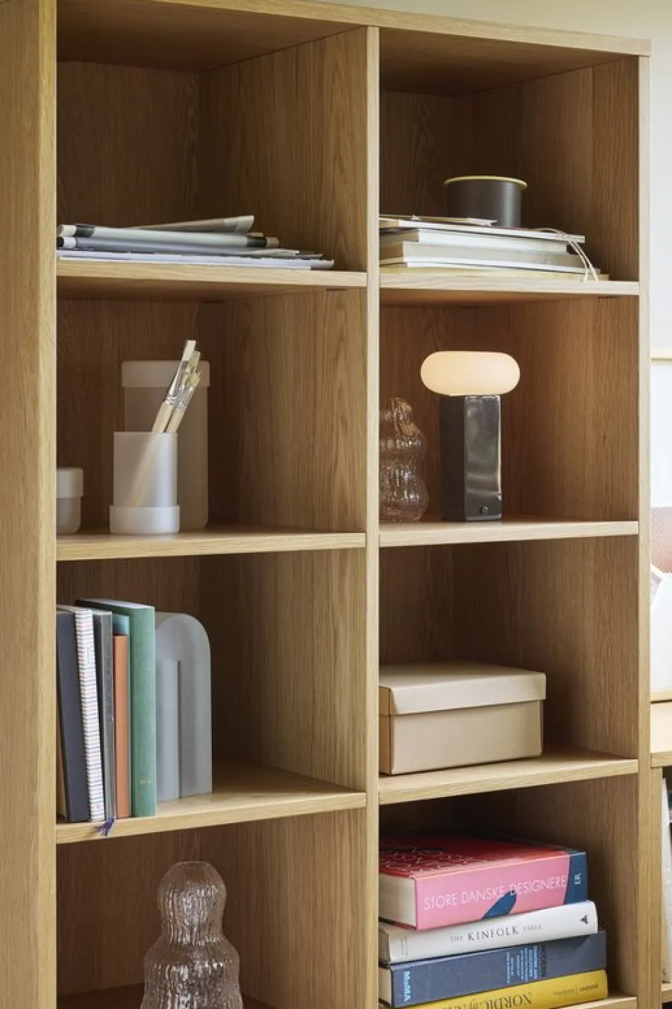 Lampe portable en nickel brossé marron Low - Hübsch