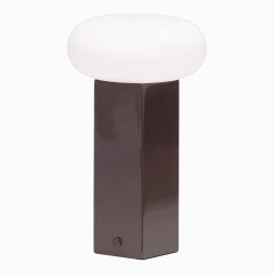 Lampe portable en nickel brossé marron Low - Hübsch