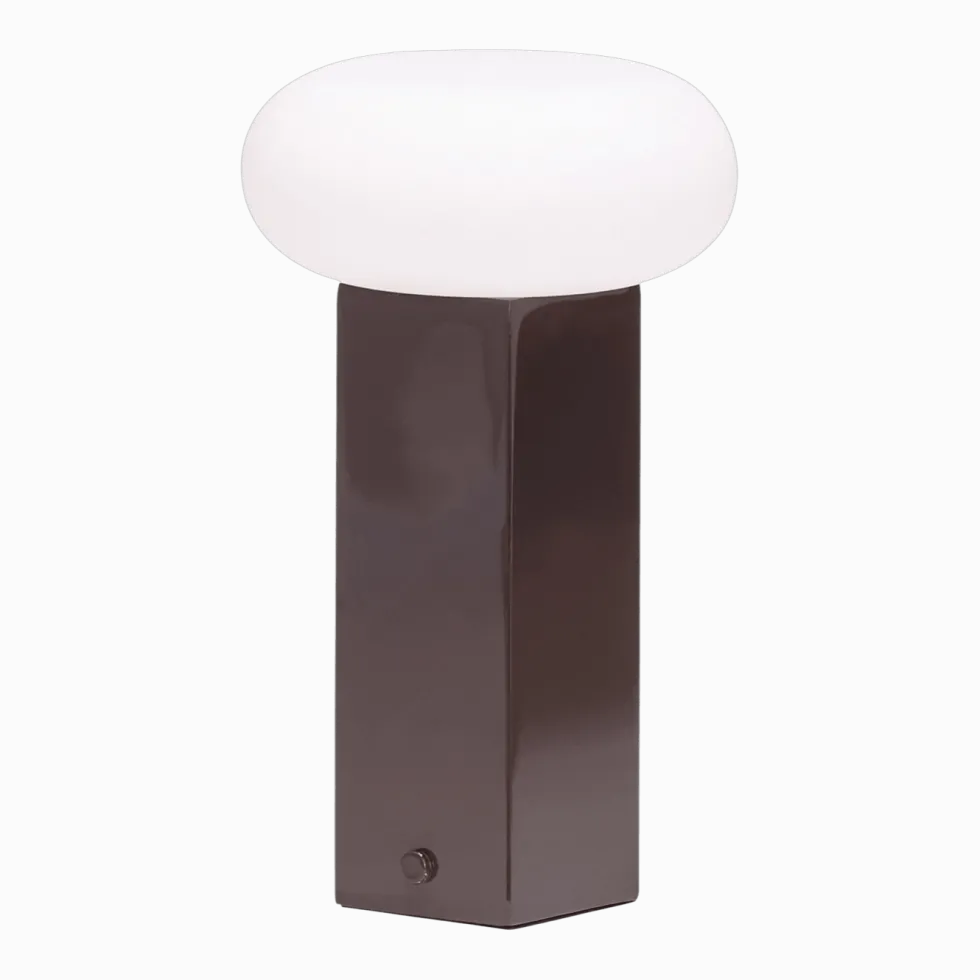 Lampe portable en nickel brossé marron Low - Hübsch