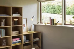 Lampe portable en nickel brossé marron Low - Hübsch