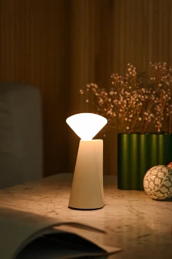 Lampe portable en pierre blanche 8x19 cm Mantle - Tala