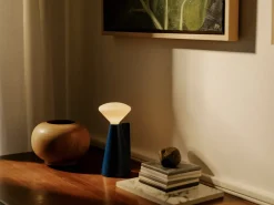 Lampe portable en pierre bleu cobalt 8x19 cm Mantle - Tala