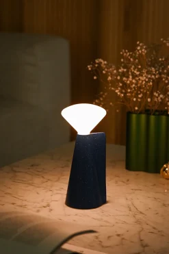 Lampe portable en pierre bleu cobalt 8x19 cm Mantle - Tala