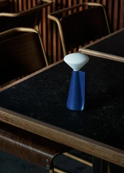 Lampe portable en pierre bleu cobalt 8x19 cm Mantle - Tala