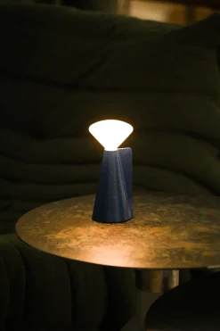Lampe portable en pierre bleu cobalt 8x19 cm Mantle - Tala