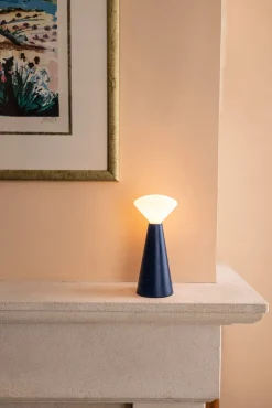 Lampe portable en pierre bleu cobalt 8x19 cm Mantle - Tala
