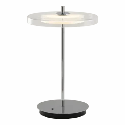 Lampe portable en verre et acier poli 7,9x12cm Asteria - Umage