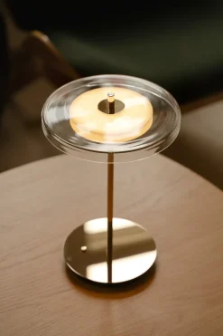 Lampe portable en verre et laiton poli 7,9x12cm Asteria - Umage