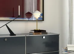 Lampe à poser blanche et laiton 41x18cm Valencia - Belid