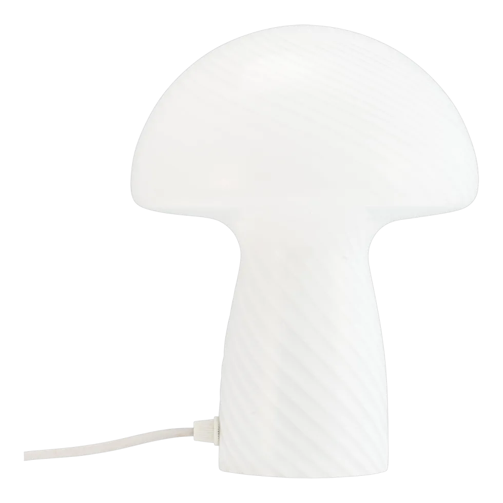Lampe à poser en verre blanc champignon 18x23cm Jenny - Dyberg larsen